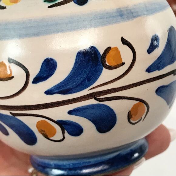 F Buria Caltagirone Sicily Floral Pottery Hand Painted Tonala Stoneware Bud Vase - Picture 10 of 16